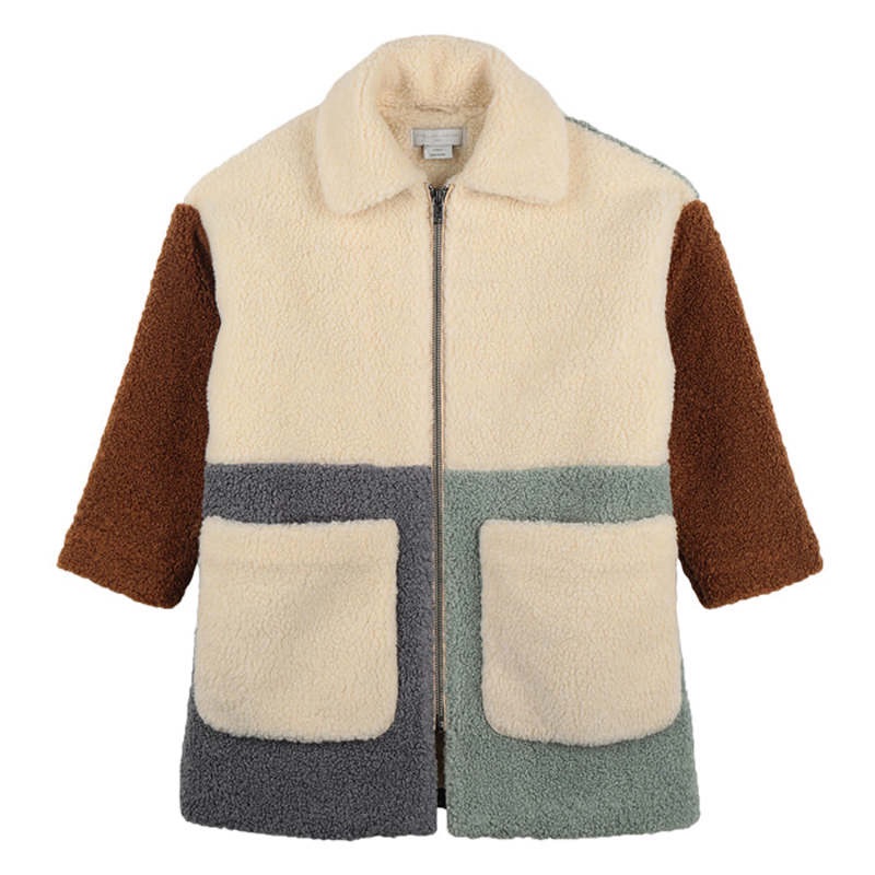 Stella Mccartney Kids Teddy Coat Multicolored Patchwork Size 8y